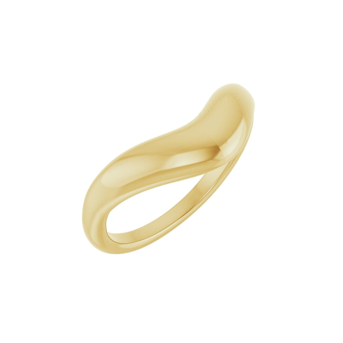 Golden Embrace contour wedding band in 14kt yellow gold, perspective view