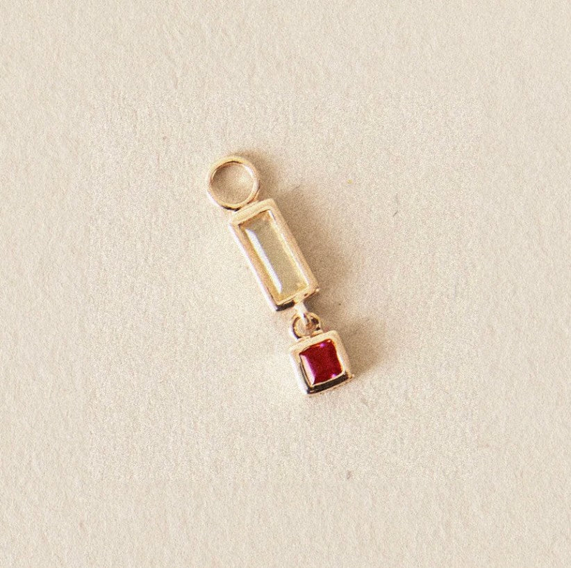 Blessings Abound Moonstone Earring Charm, single charm detail