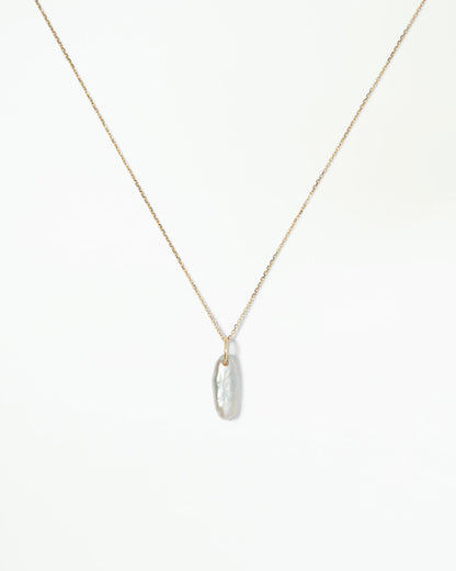 Lagniappe Pearl Charm on a fine gold chain