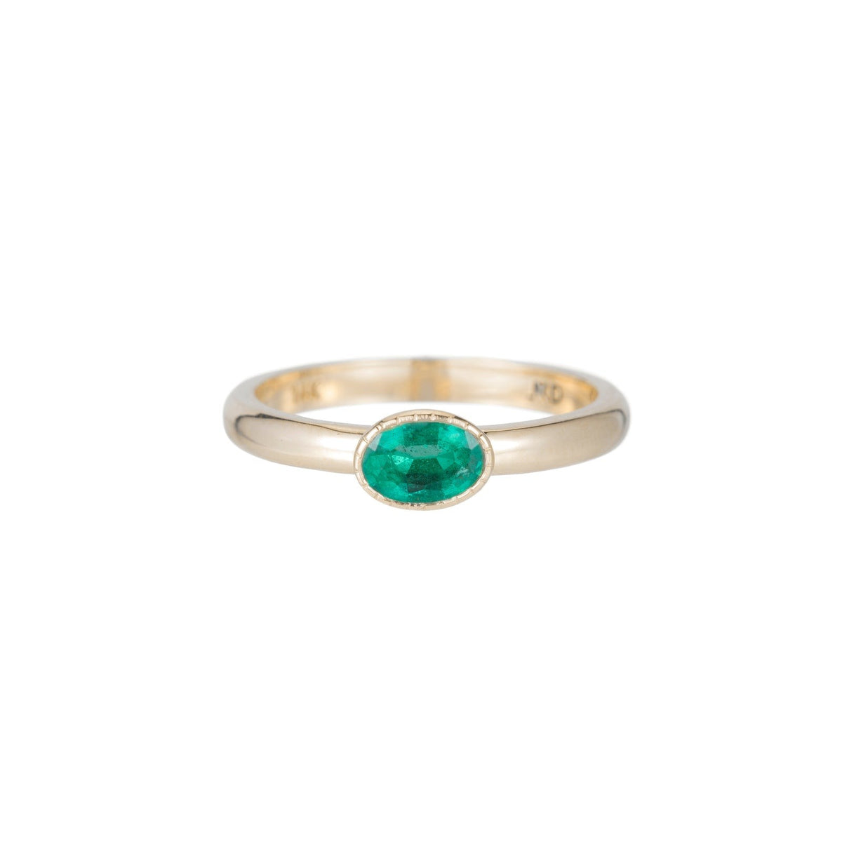 Jennie Kwon Emerald Chubby Ring in 14kt yellow gold