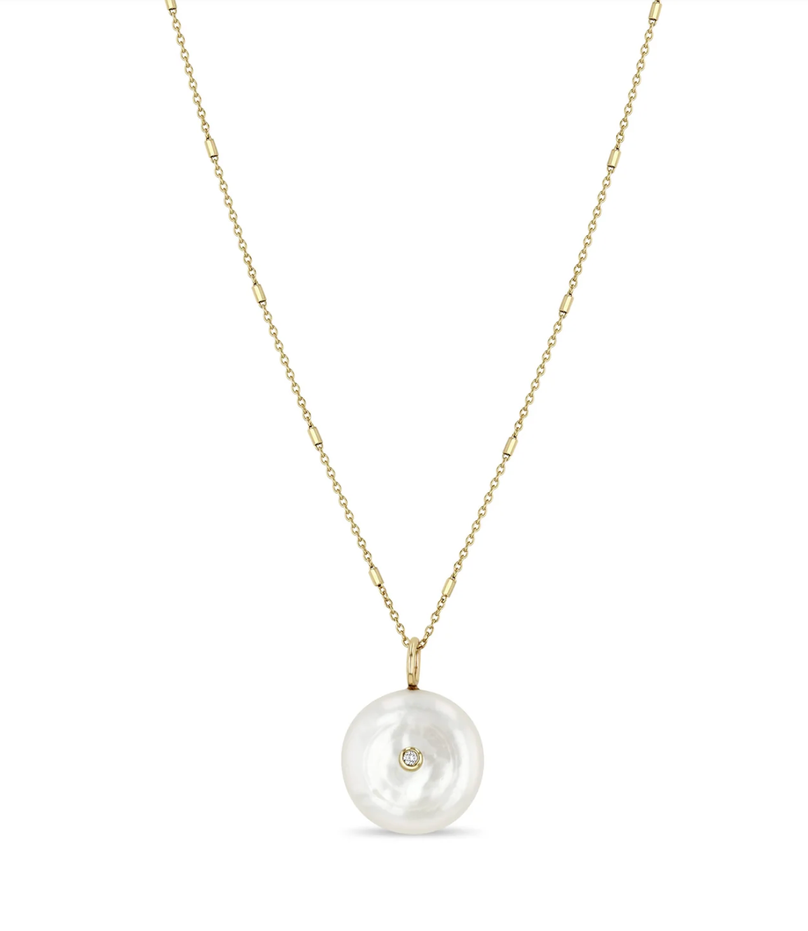 Pearl disc with white diamond side