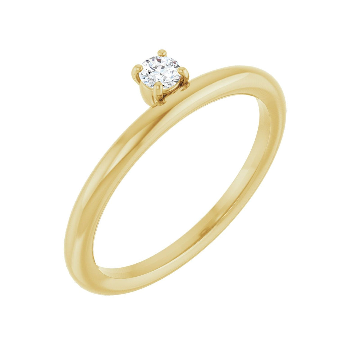 Diamond Horizon Ring, floating diamond solitaire on a 14kt gold band
