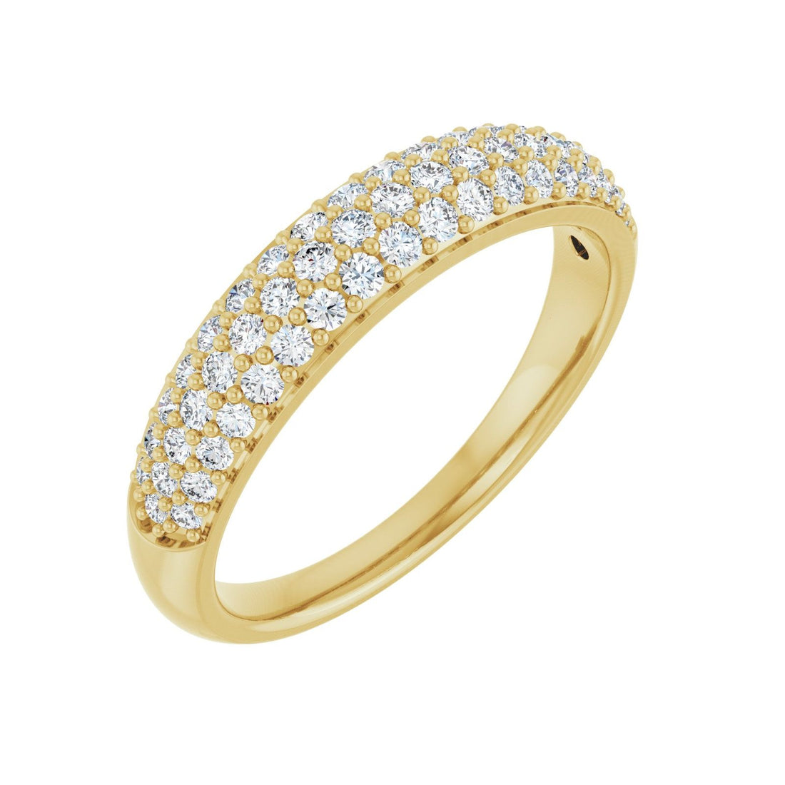 Diamond Dome, domed pavé diamond band in 14kt yellow gold