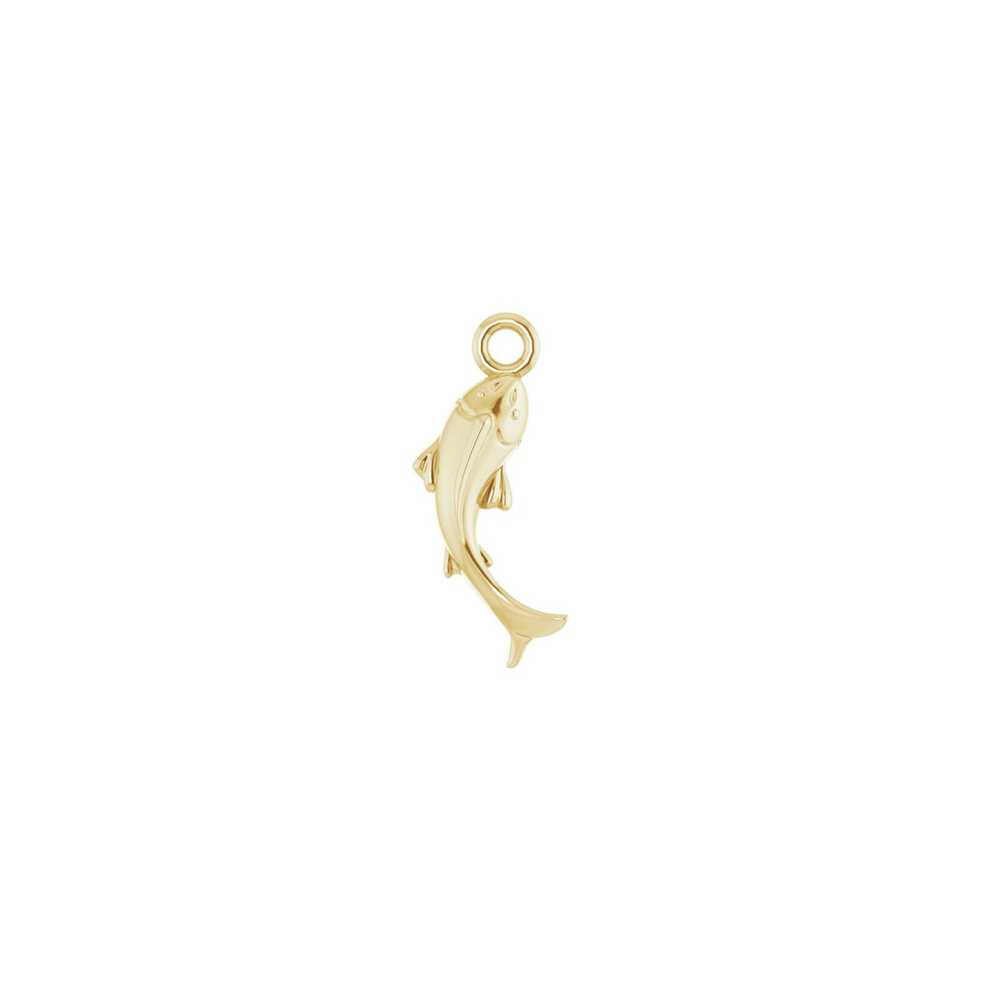 Koi Fish Charm in 14kt yellow gold, front view