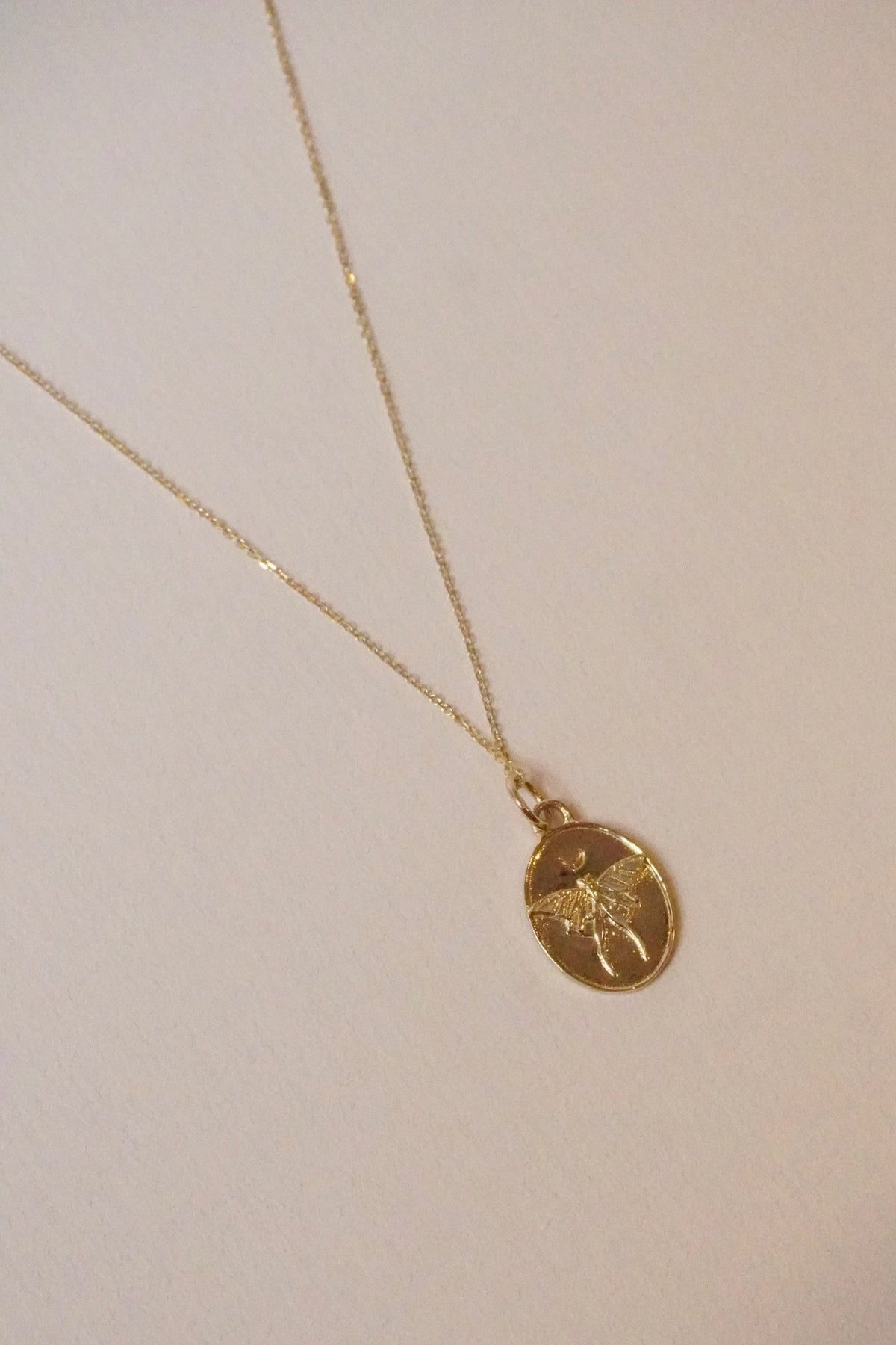 Talon Dusk To Dawn Luna Moth Pendant in 14kt yellow gold