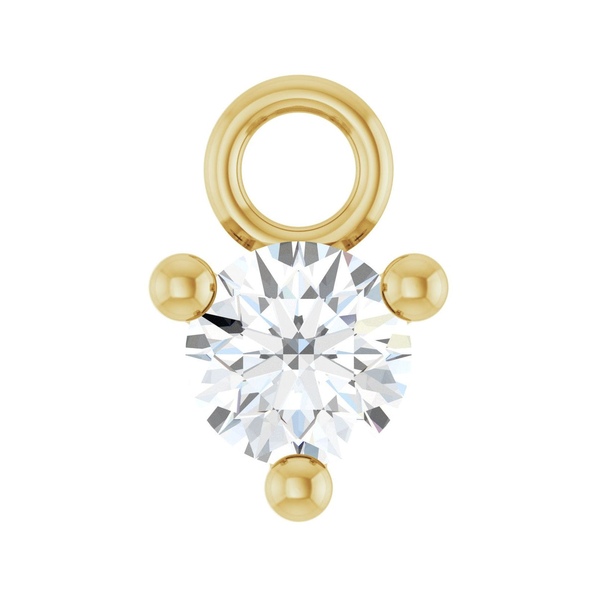 Dainty Birthstone Charm with a natural diamond in 14kt yellow gold