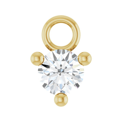 Dainty Birthstone Charm with a natural diamond in 14kt yellow gold