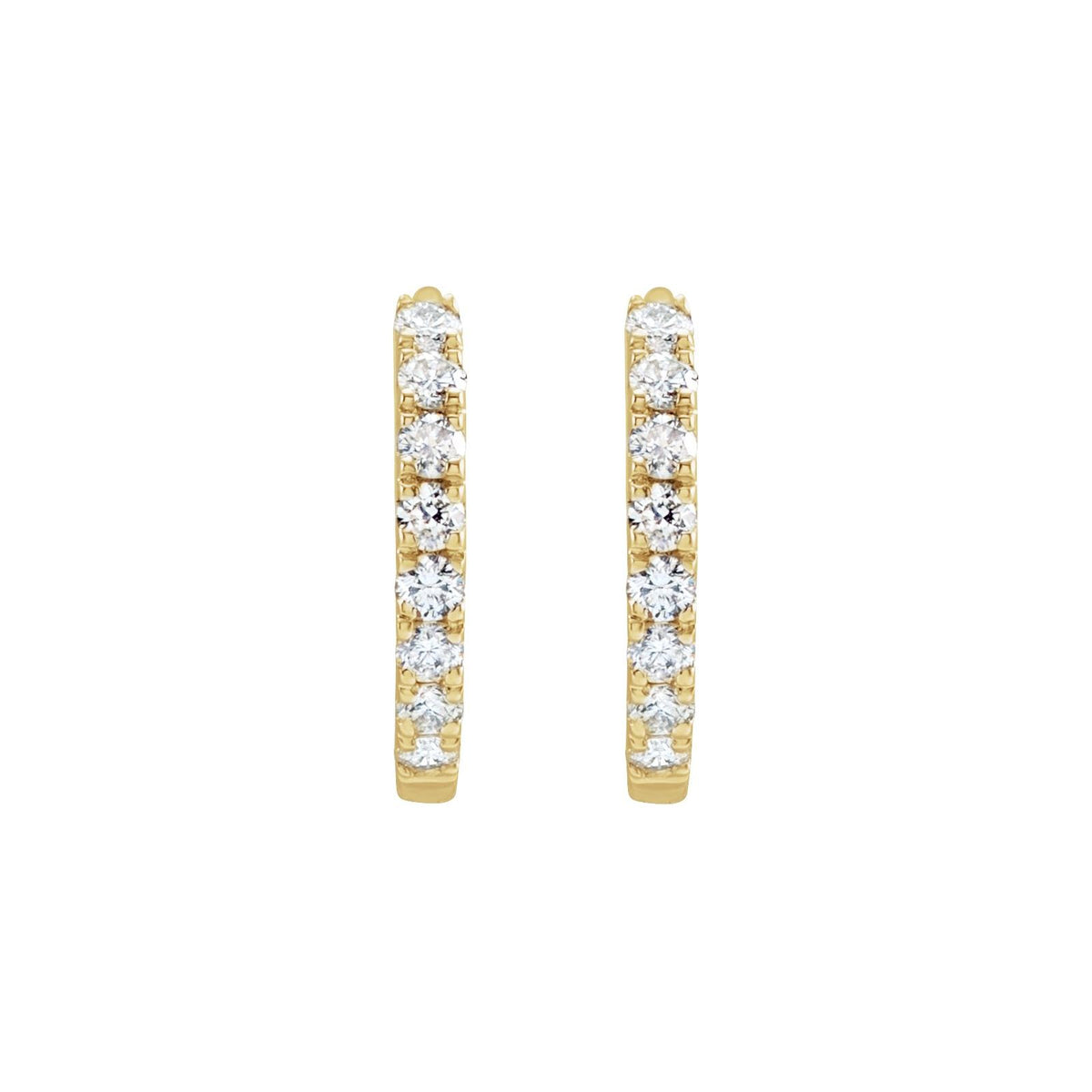 Mid Classic Diamond Huggies 12mm second view