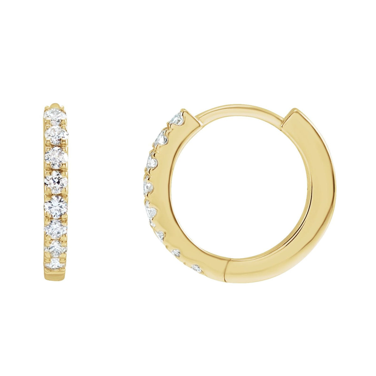 Mid Classic Diamond Huggies 12mm