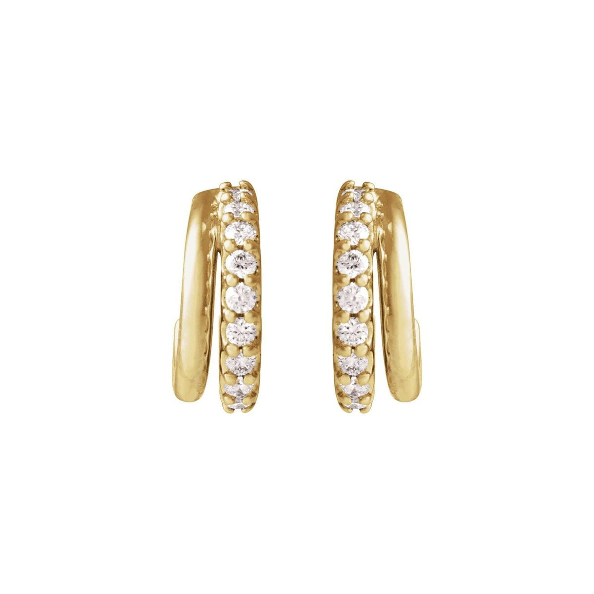 Duo Diamond Hoops close up front view