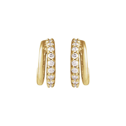 Duo Diamond Hoops close up front view