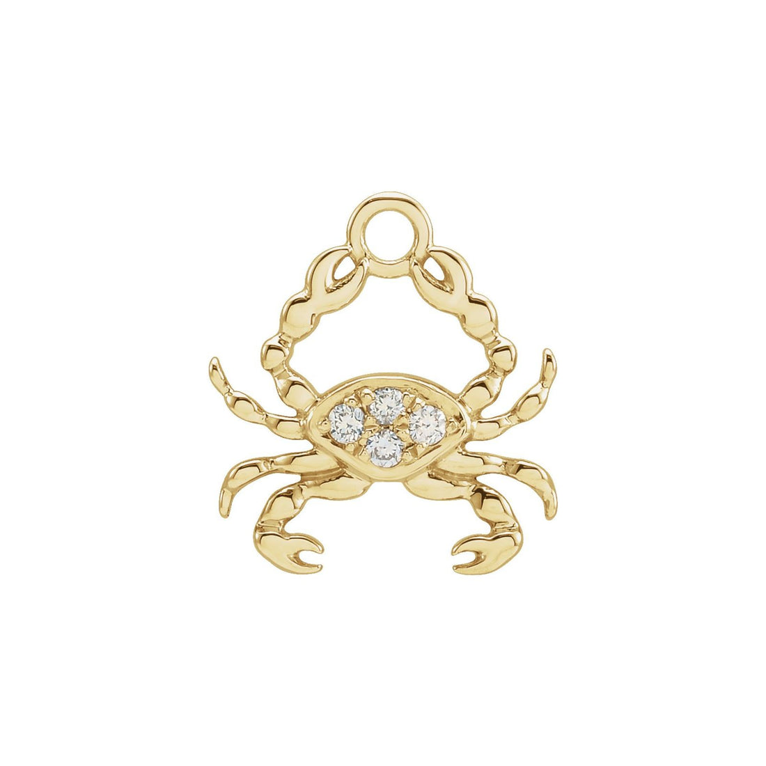 Star Sign Aura Charm, Cancer, 14kt yellow gold with diamonds