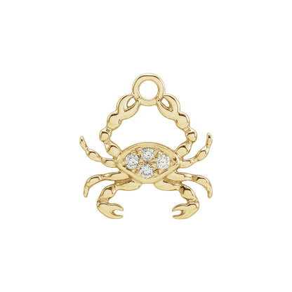Star Sign Aura Charm, Cancer, 14kt yellow gold with diamonds