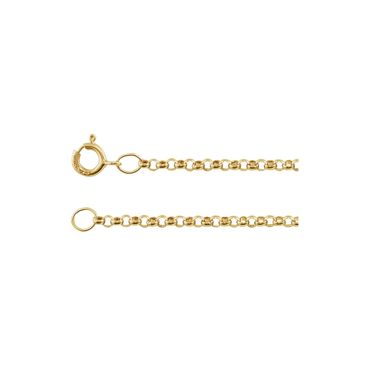 Rolo Chain, 1.5mm rolo chain in 14kt yellow gold