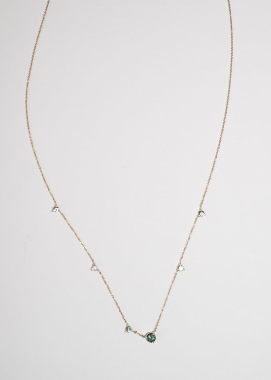 LINEAR BLUE GREEN CHAIN NECKLACE