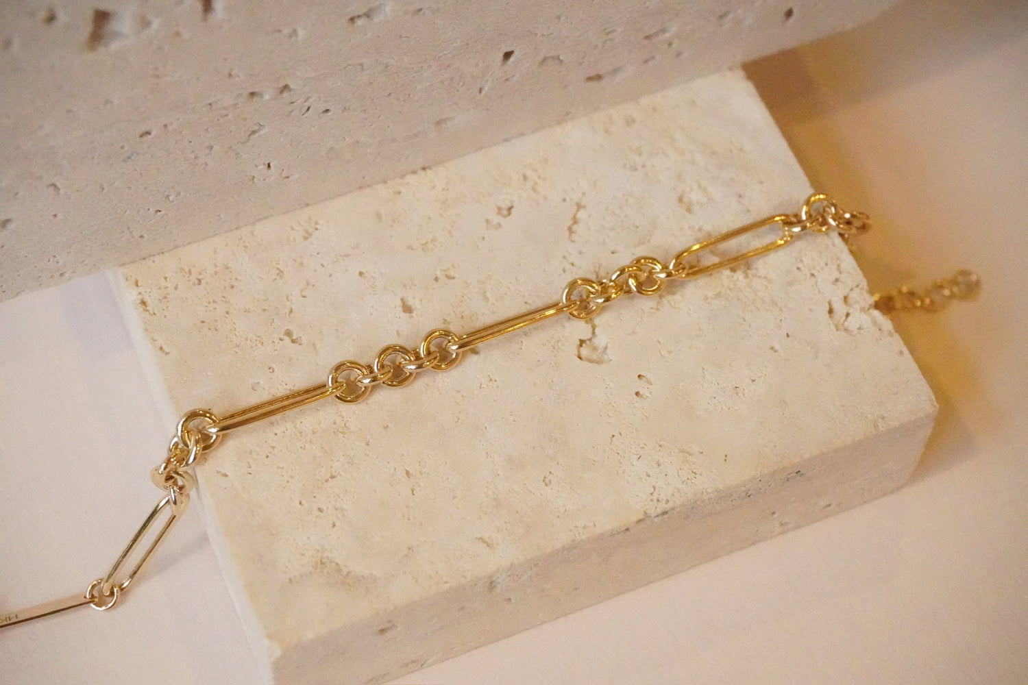 14KT GOLD LARGE PAPERCLIP ROLO CHAIN BRACELET