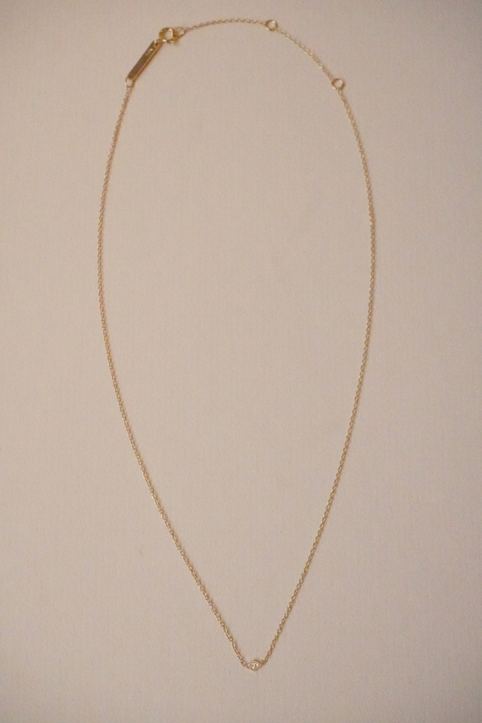 14KT ITTY BITTY PAVÉ DIAMOND SHAPE NECKLACE