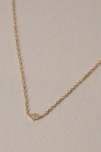 14KT ITTY BITTY PAVÉ DIAMOND SHAPE NECKLACE