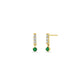 BAR DROP DANGLING EMERALD DIAMOND EARRINGS