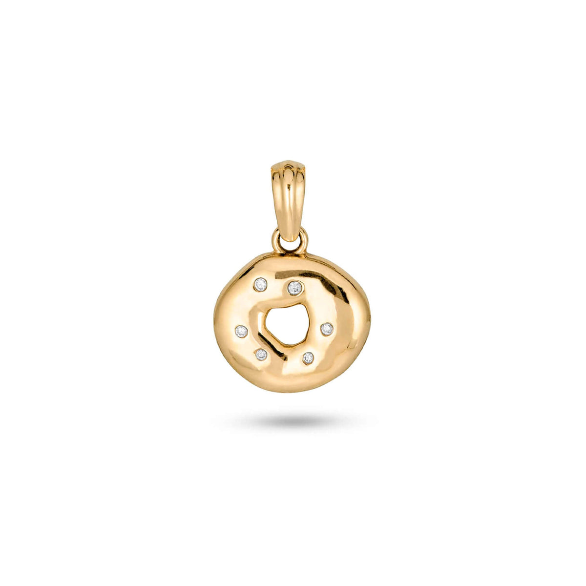 Stone &amp; Strand Gold Bagel Brunch Charm front view