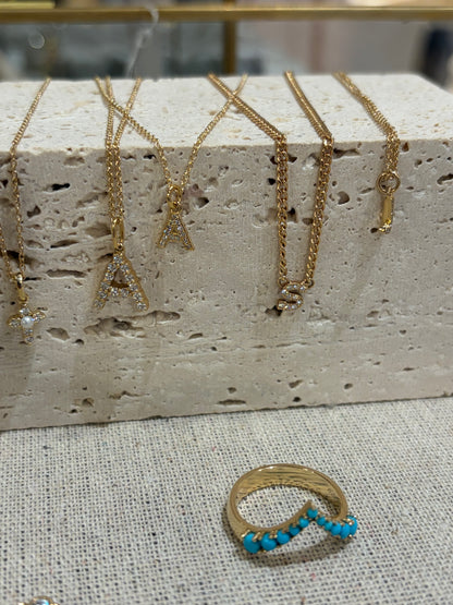 PETITE DIAMOND INITIAL NECKLACE