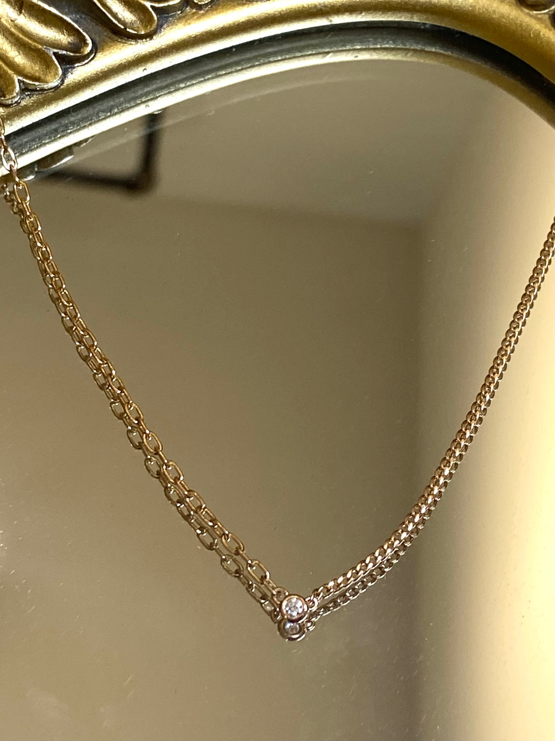 SPLIT CHAIN DIAMOND NECKLACE