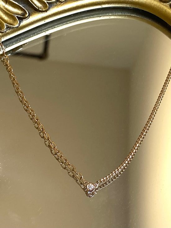 SPLIT CHAIN DIAMOND NECKLACE