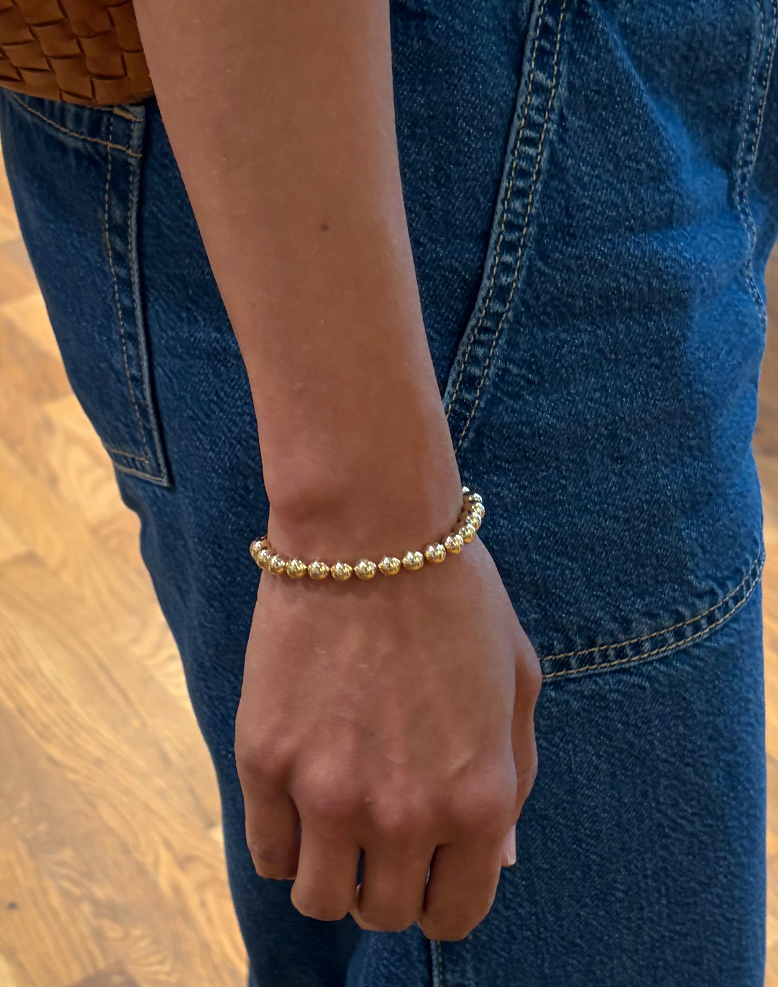 14KT GOLD BALL BEADED BRACELET