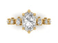 14kt Oval Diamond Trails Engagement Ring