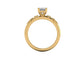 14kt Emerald Diamond Dewdrops Engagement Ring