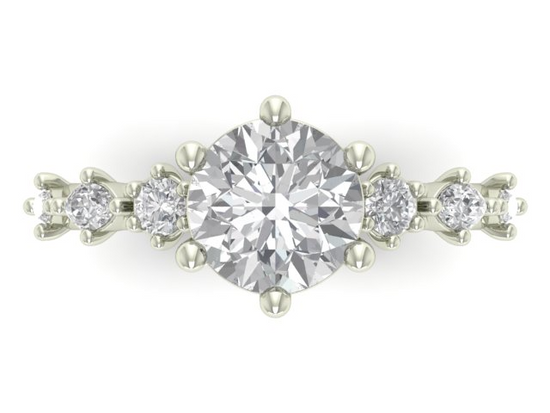 14kt Diamond Dew Drop Engagement Ring