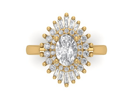 14kt Diamond Deco Engagement Ring Redesign