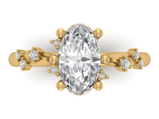 14kt Diamond Dew Engagement Ring