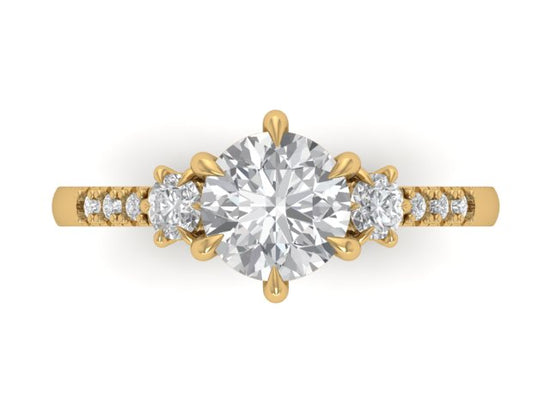 14kt Diamond Balance Bohemian Engagement Ring