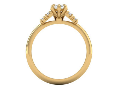 14kt Marquise Baguette Pace Engagement Ring