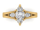14kt Teardrop Diamond Flume Engagement Ring