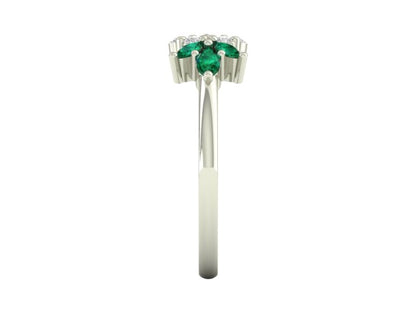 Emerald Diamond Flume Engagement Ring