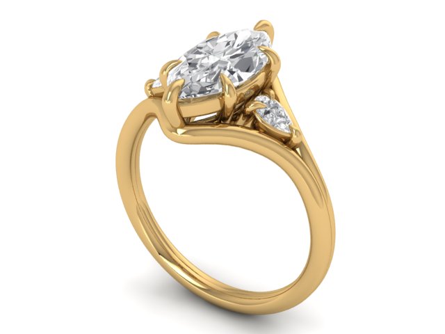 14kt Marquise Skies Frame Engagement Ring