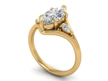 14kt Marquise Skies Frame Engagement Ring