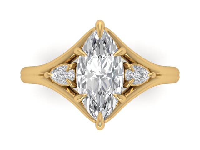 14kt Marquise Skies Frame Engagement Ring