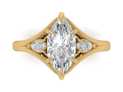 14kt Marquise Skies Frame Engagement Ring