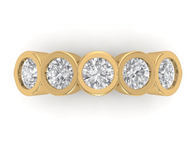 14kt Modern Diamond Bezel Band // For Sarah