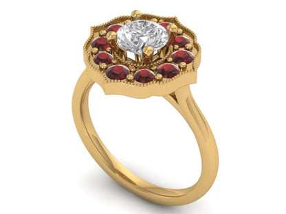 14kt Garnet Dew Drops Heirloom Redesign
