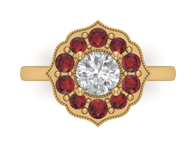 14kt Garnet Dew Drops Heirloom Redesign