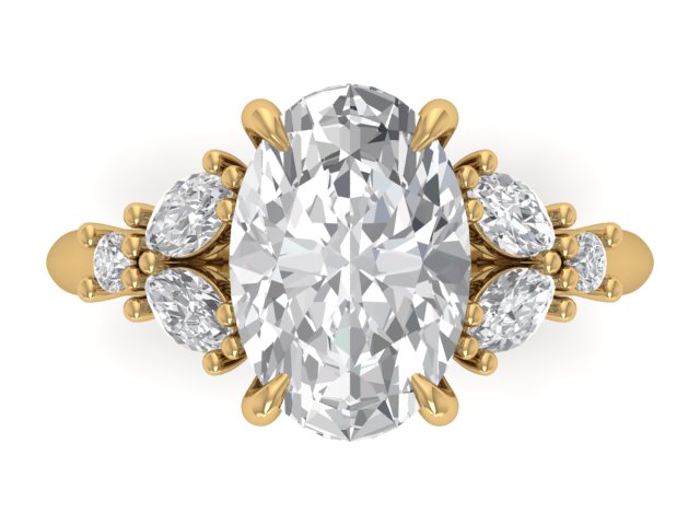 14kt Marquise Diamond Trails Engagement Ring