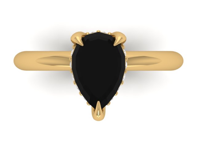 14kt Onyx Hidden Diamond Views Engagement Ring