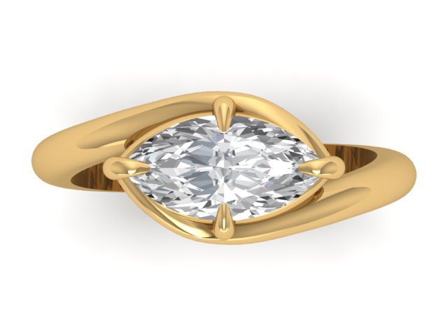 14kt Marquise Golden Horizons Engagement Ring