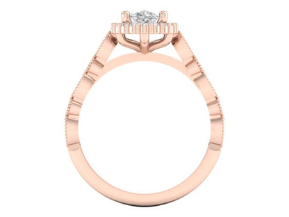 14kt Marquise Diamond Aura Engagement Ring