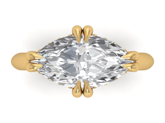 14kt Marquise Duo Diamond Views Engagement Ring