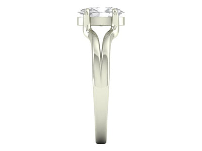 14kt Oval Diamond Flume Engagement Ring